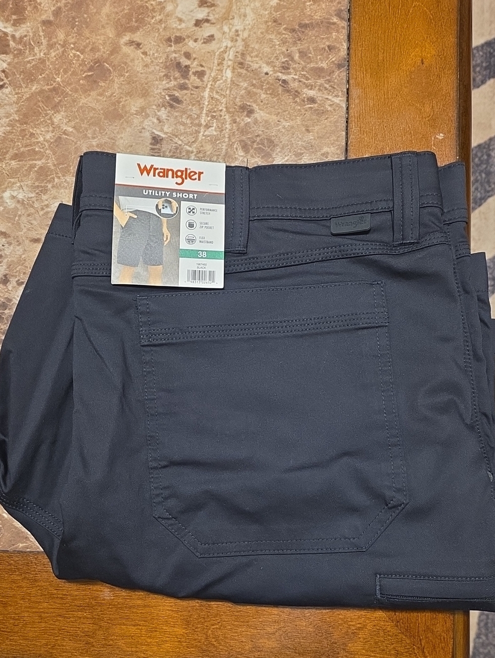 Wrangler Black Utility Shorts with Back Pocket